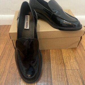 Steve Madden Larusso Womens Black Leather Loafer